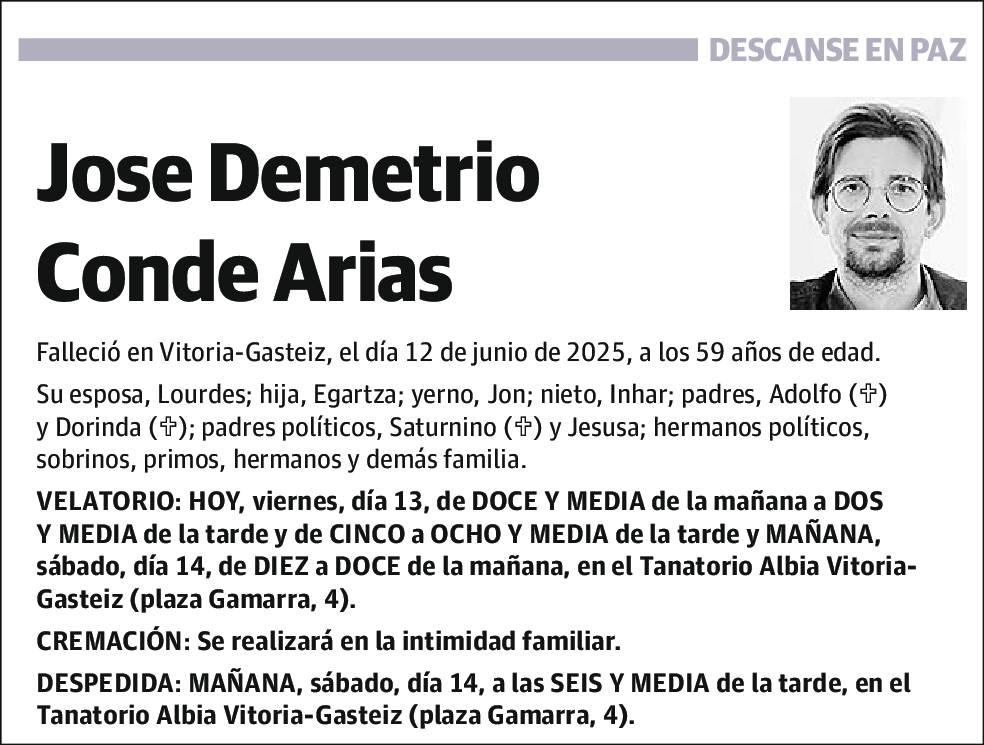 Jose Demetrio Conde Arias