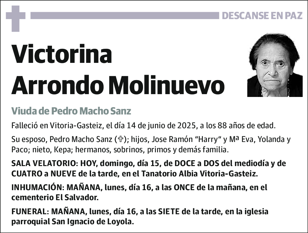 Victorina Arrondo Molinuevo