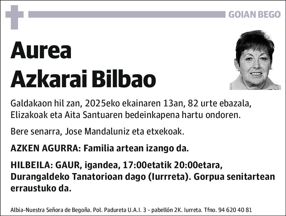 Aurea Azkarai Bilbao