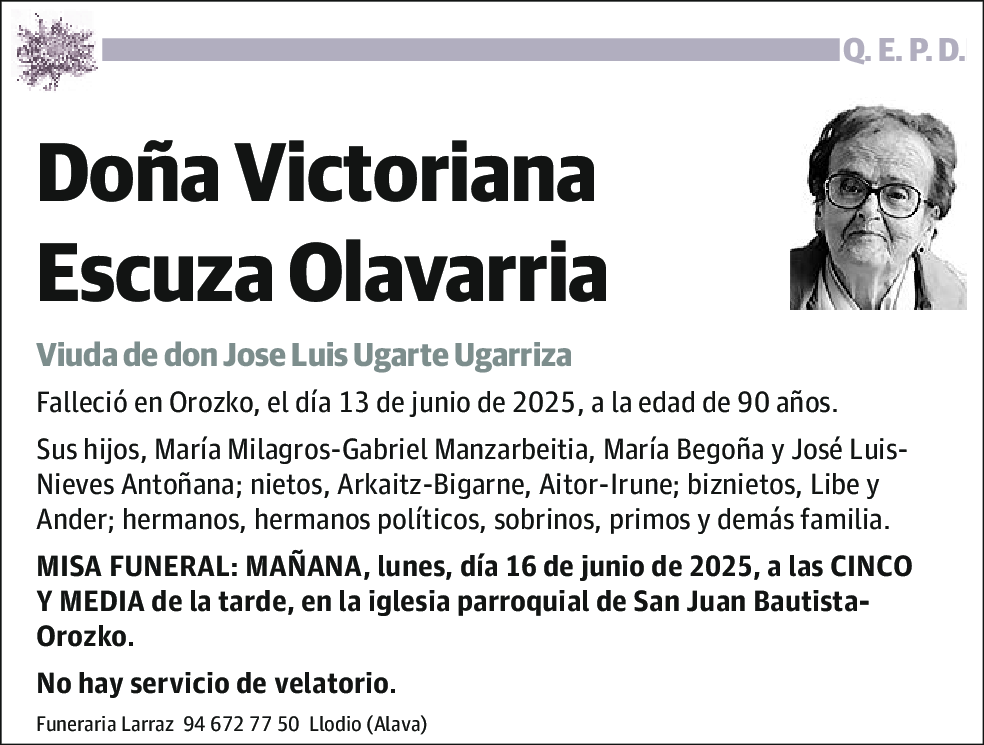 Victoriana Escuza Olavarria