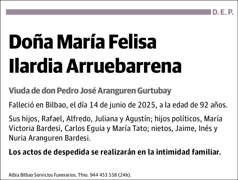 María Felisa Ilardia Arruebarrena