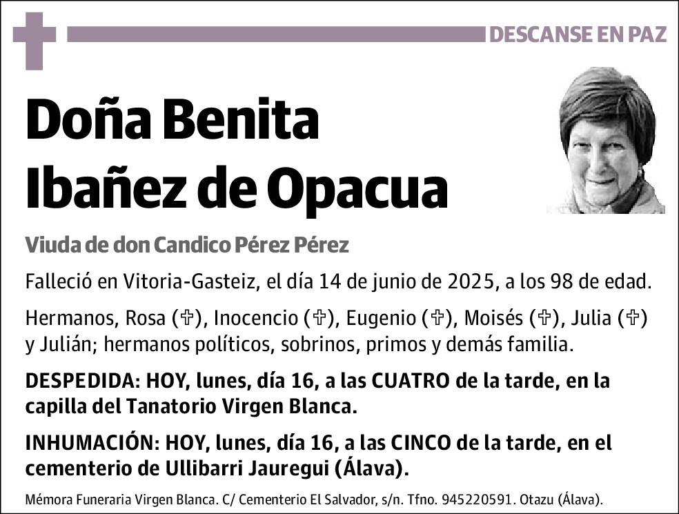 Benita Ibañez de Opacua