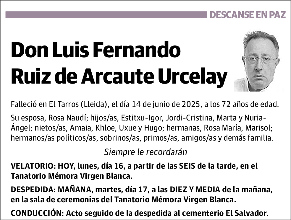 Luis Fernando Ruiz de Arcaute Urcelay