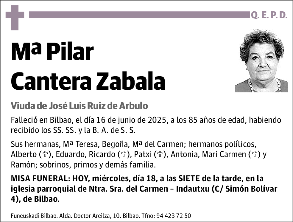 Mª Pilar Cantera Zabala