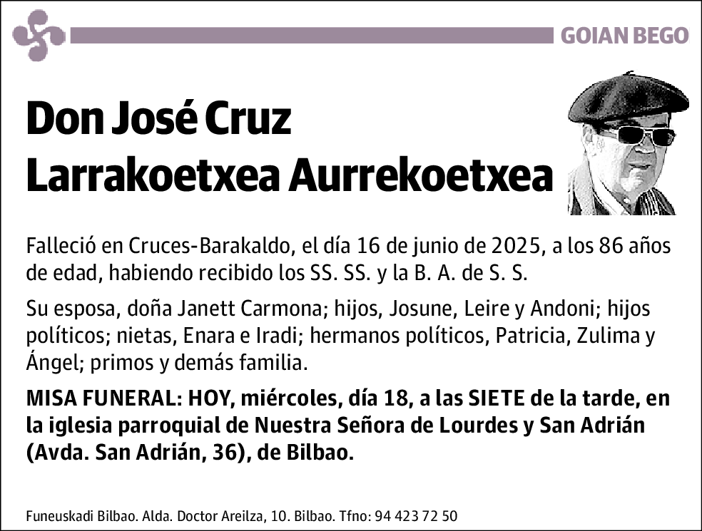 José Cruz Larrakoetxea Aurrekoetxea