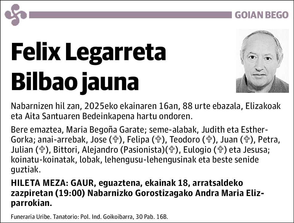 Felix Legarreta Bilbao
