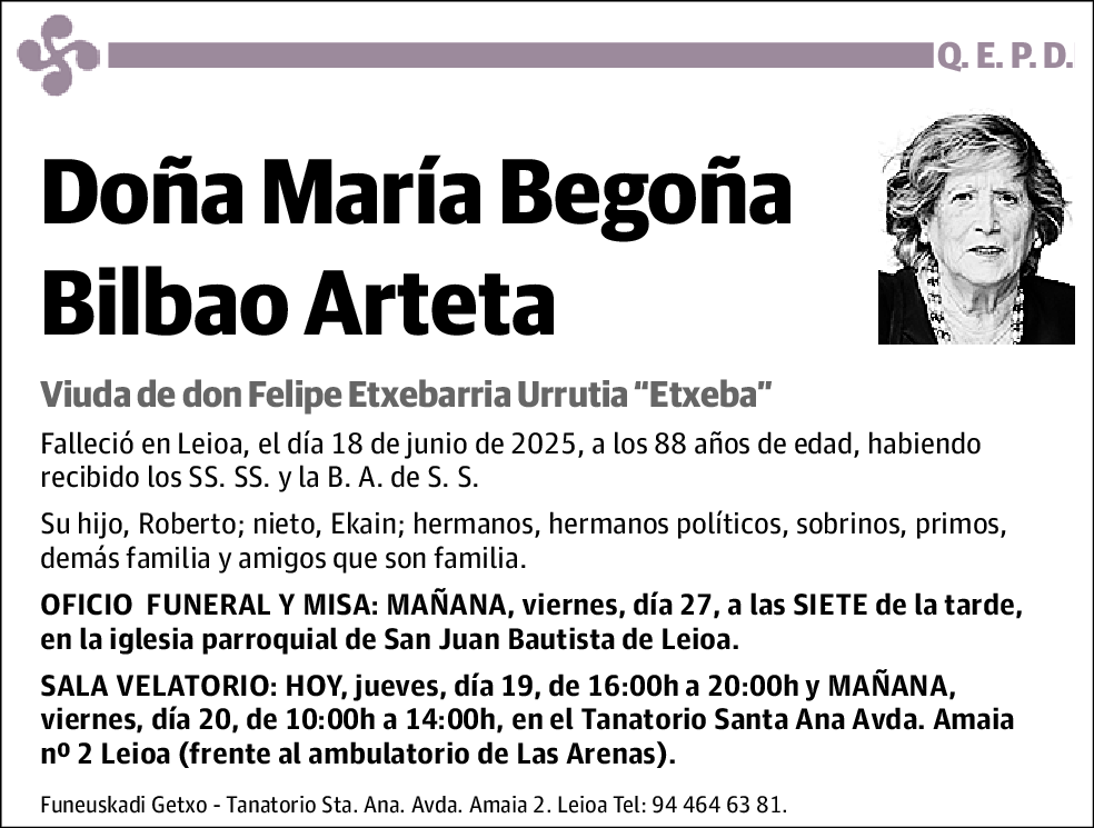 María Begoña Bilbao Arteta