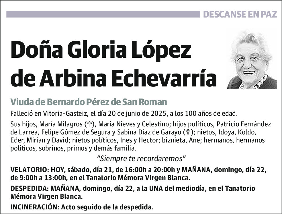 Gloria López De Arbina Echevarria
