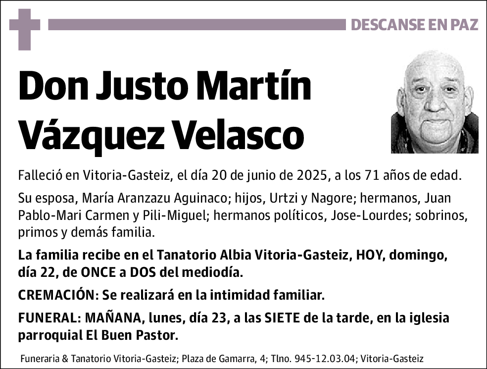 Justo Martín Vázquez Velasco