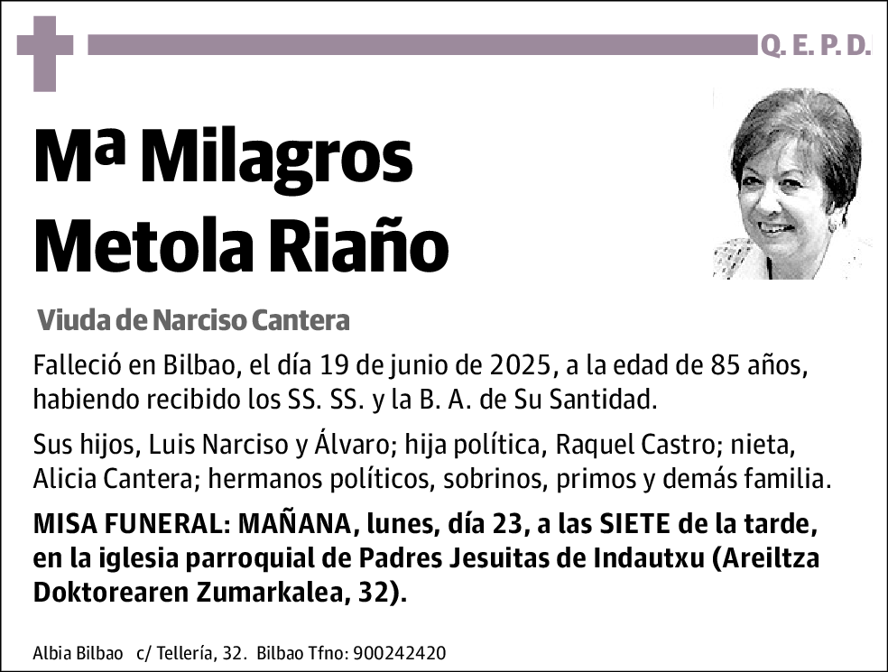 Mª Milagros Metola Riaño