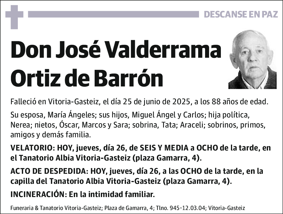 José Valderrama Ortiz de Barrón