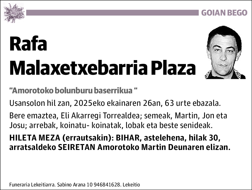 Rafa Malaxetxebarria Plaza