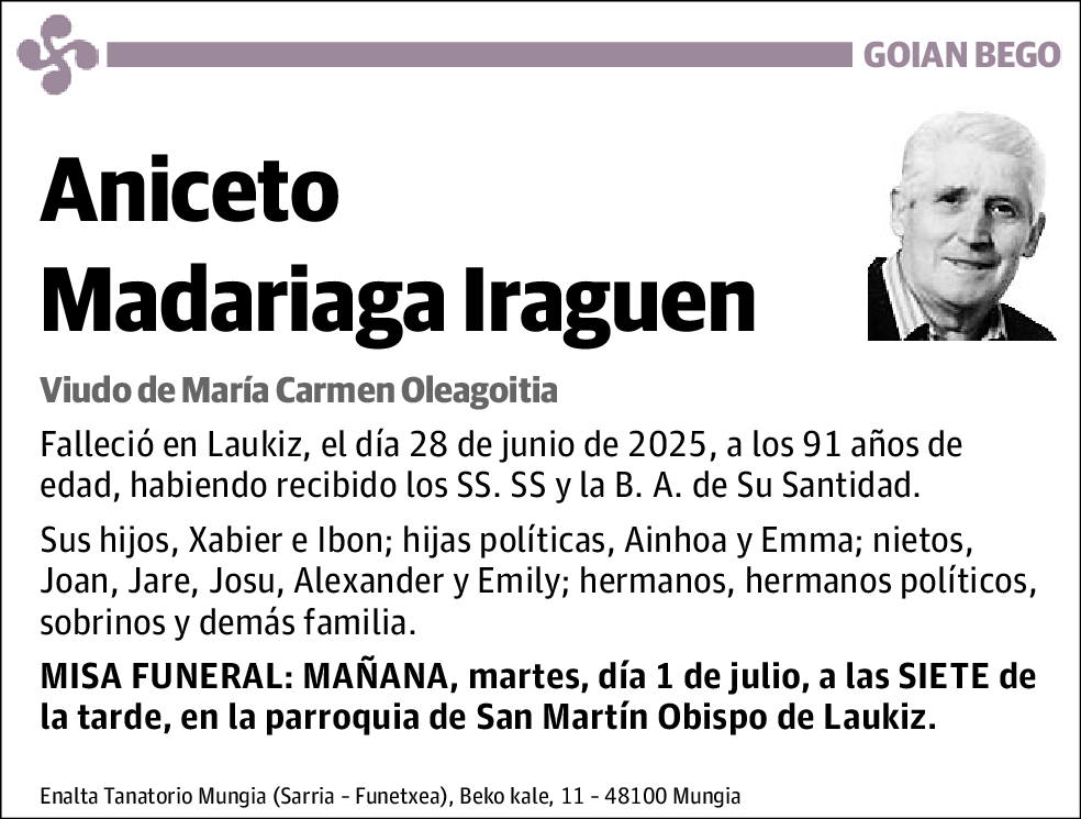 Aniceto Madariaga Iraguren