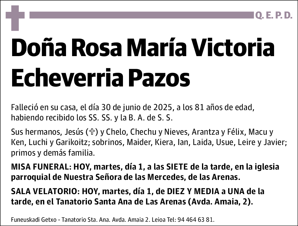 Rosa María Victoria Echeverria Pazos