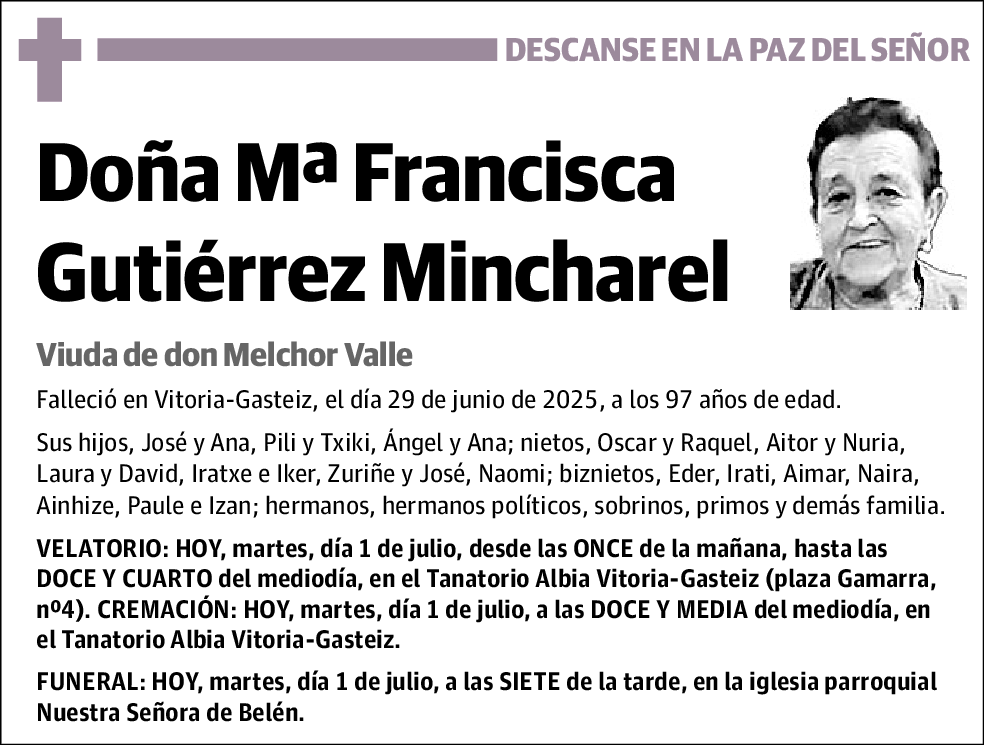 Mª Francisca Gutiérrez Mincharel