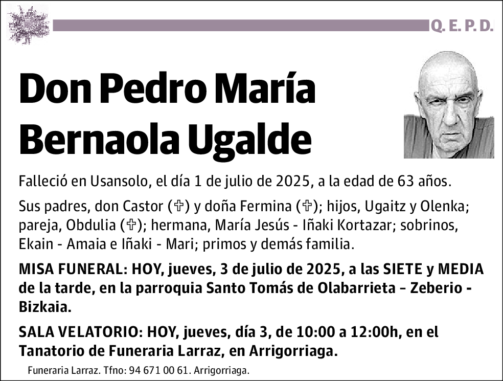 Pedro María Bernaola Ugalde