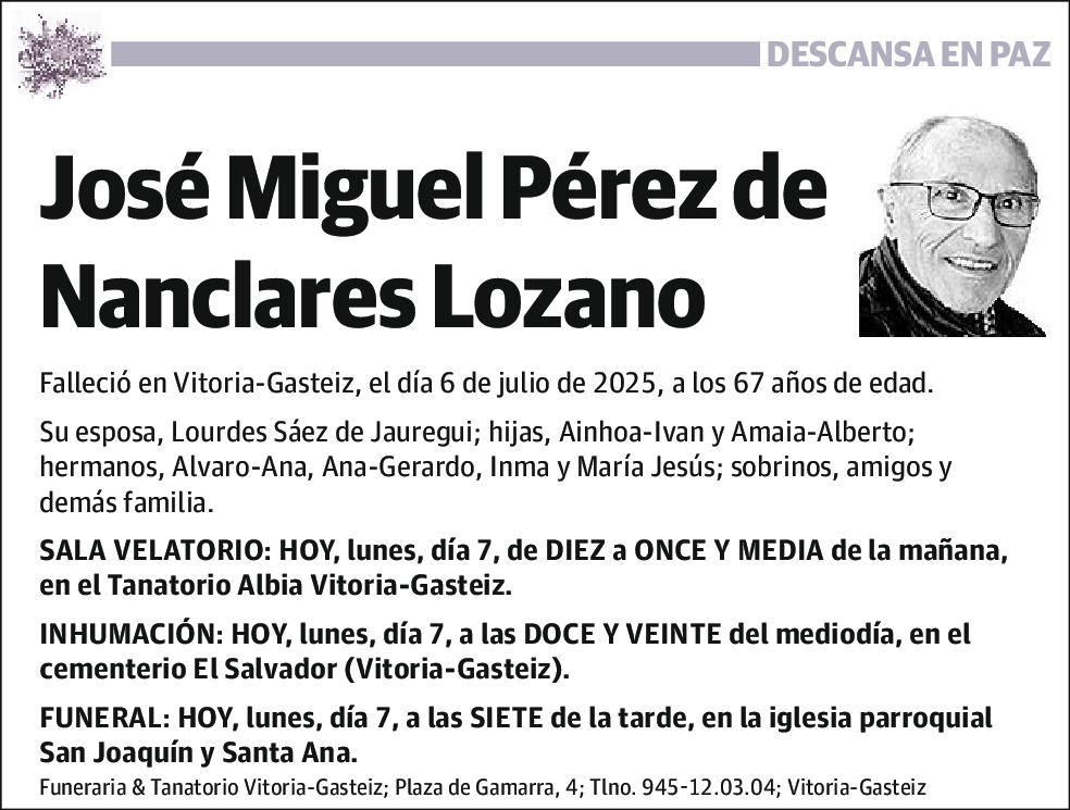 José Miguel Pérez de Nanclares Lozano