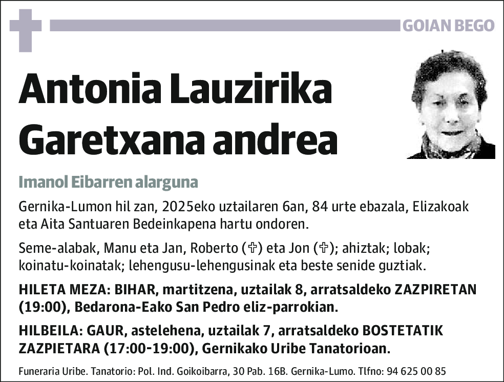 Antonia Lauzirika Garetxana