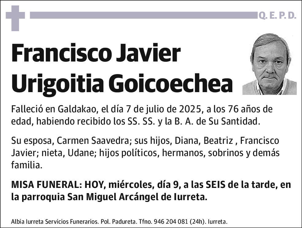 Francisco Javier Urigoitia Goicoechea
