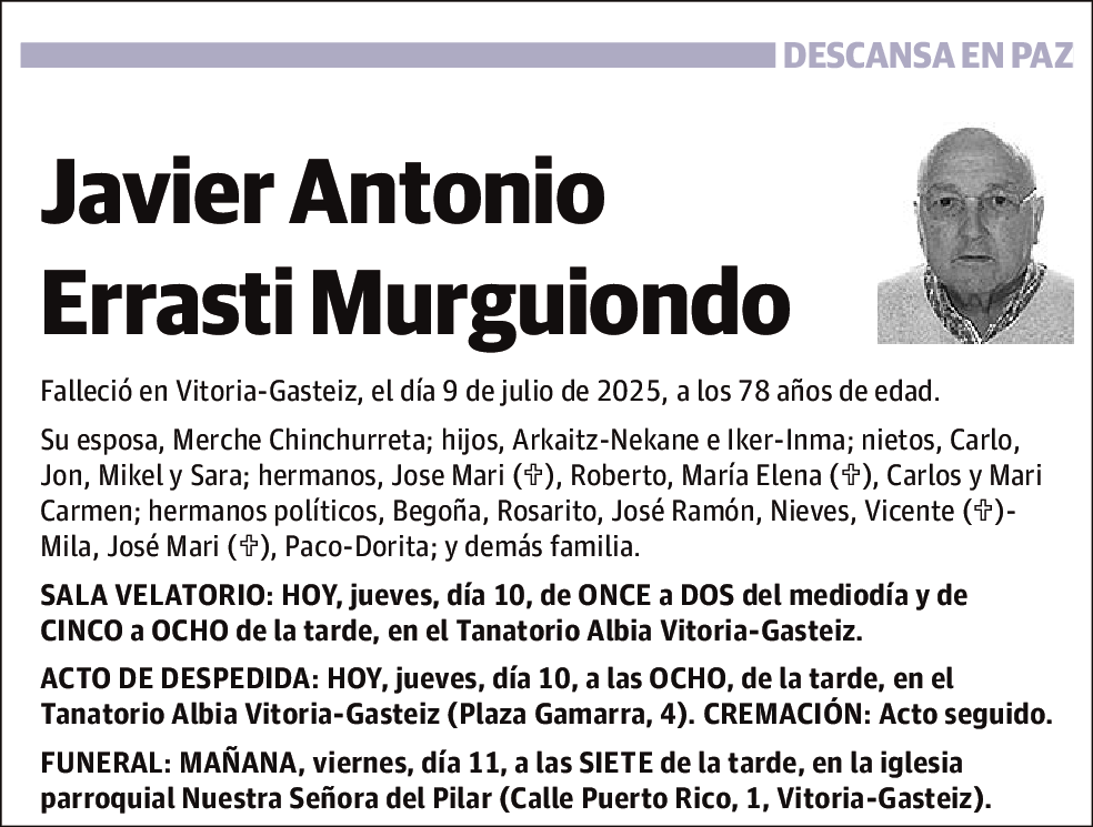 Javier Antonio Errasti Murguiondo
