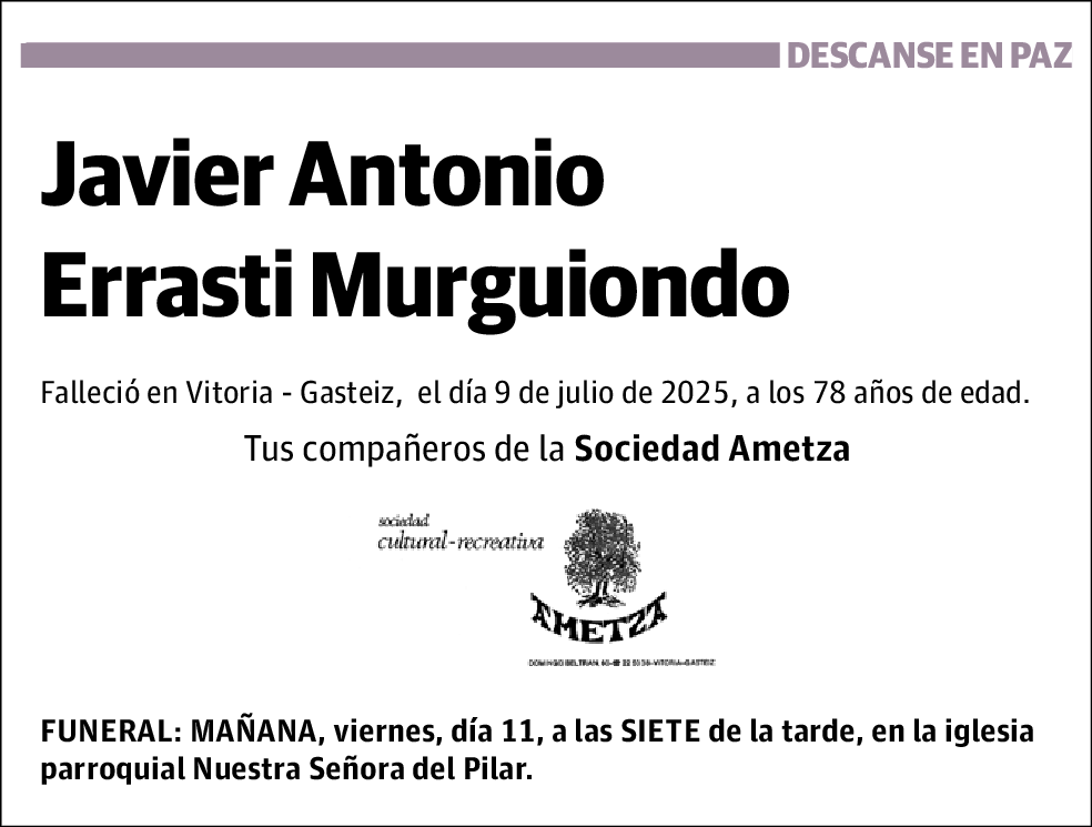 Javier Antonio Errasti Murguiondo