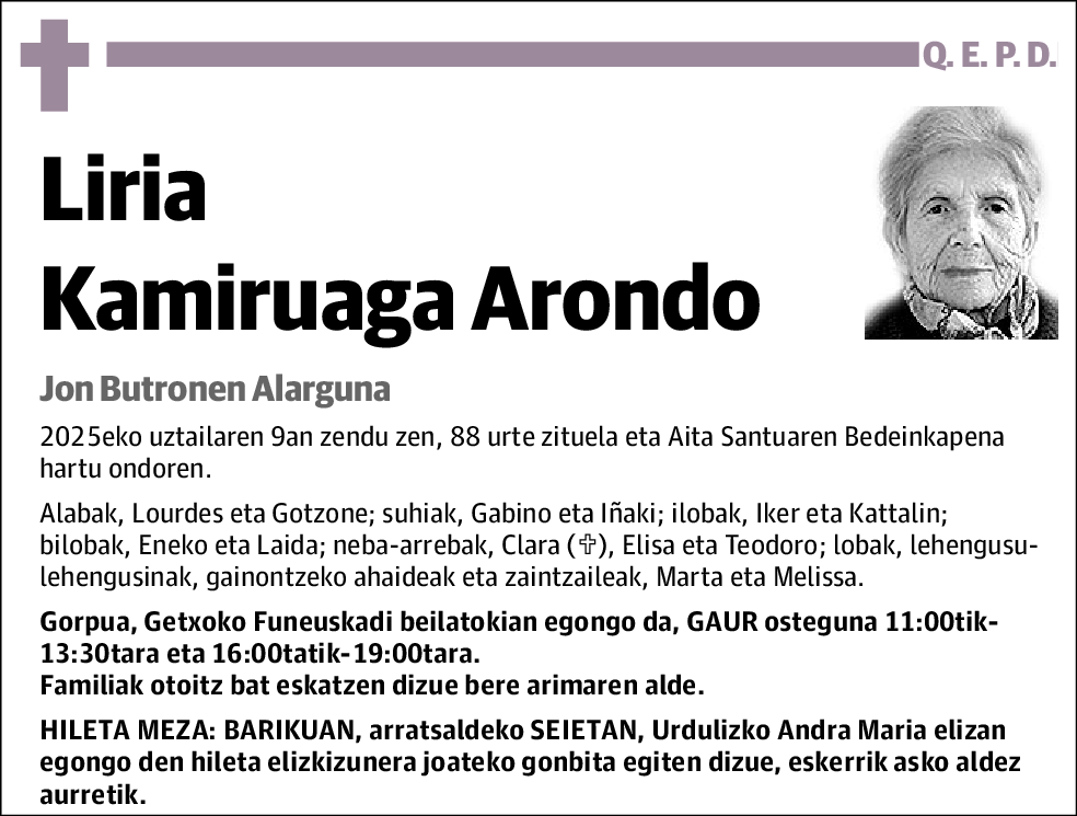 Liria Kamiruaga Arondo
