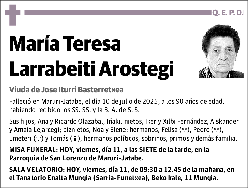 María Teresa Larrabeiti Arostegi