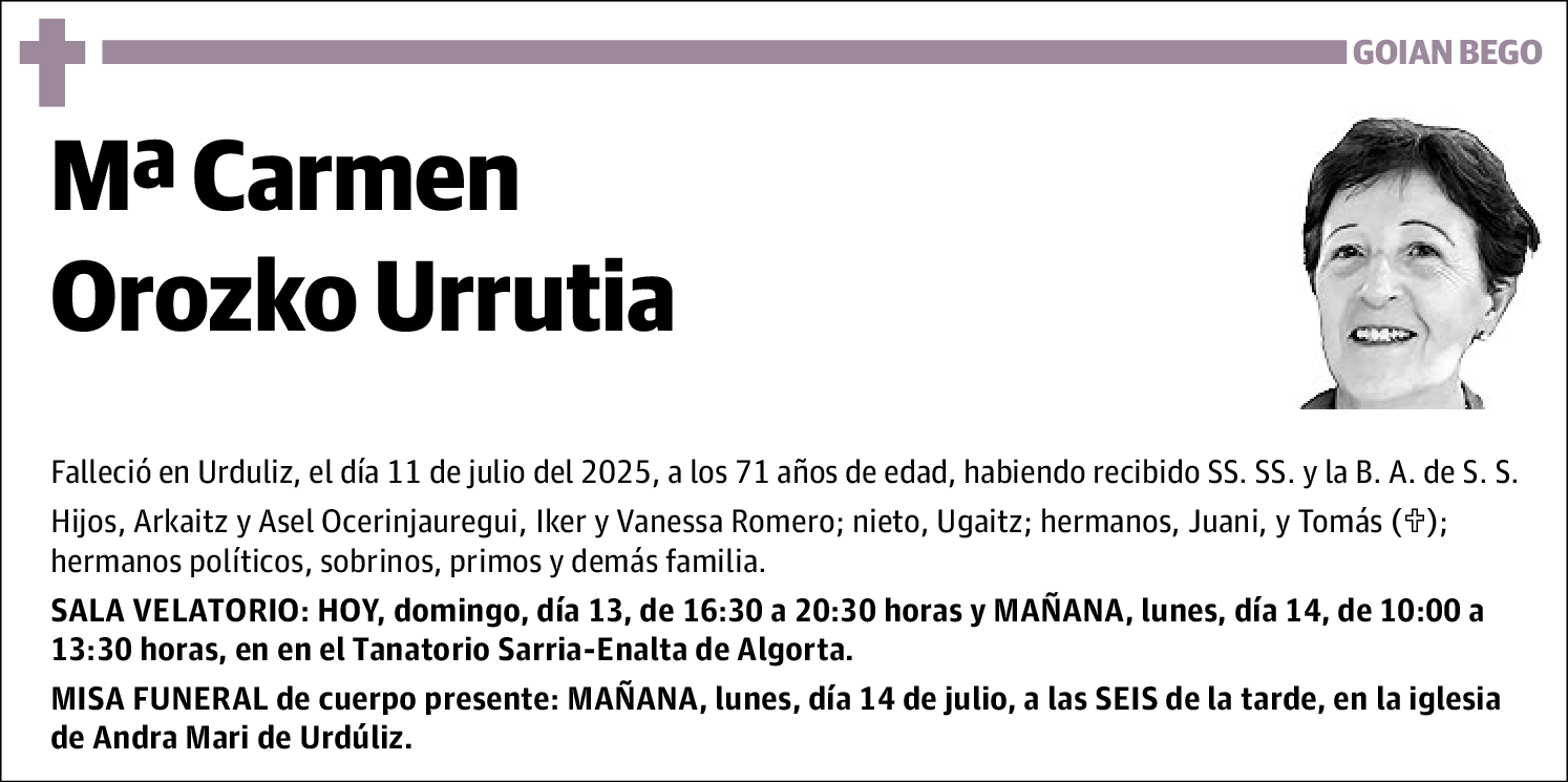 Mº Carmen Orozko Urrutia