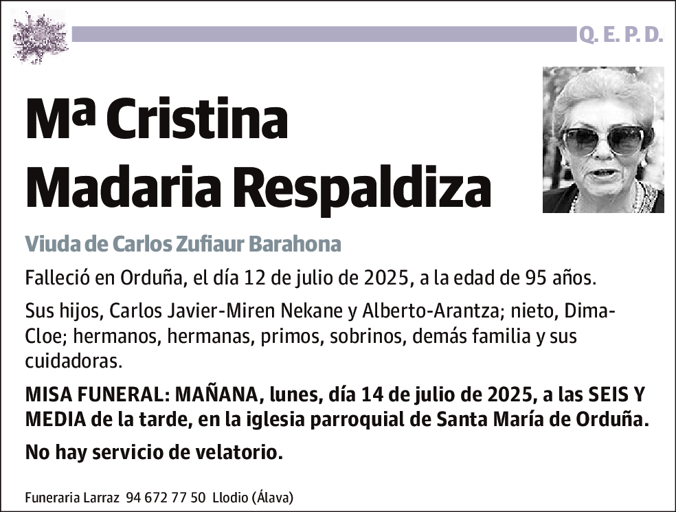 Mª Cristina Madaria Respaldiza