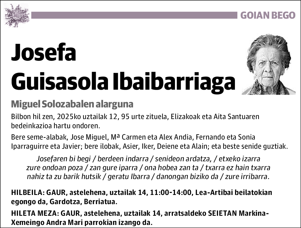Josefa Guisasola Ibaibarriaga