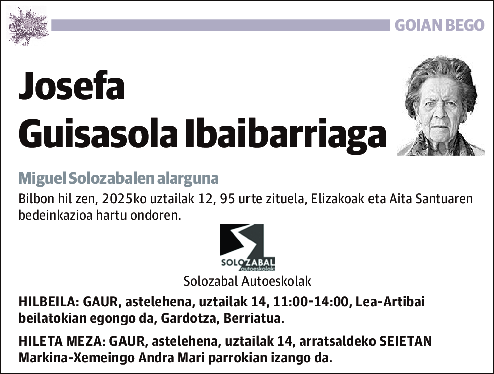 Josefa Guisasola Ibaibarriaga