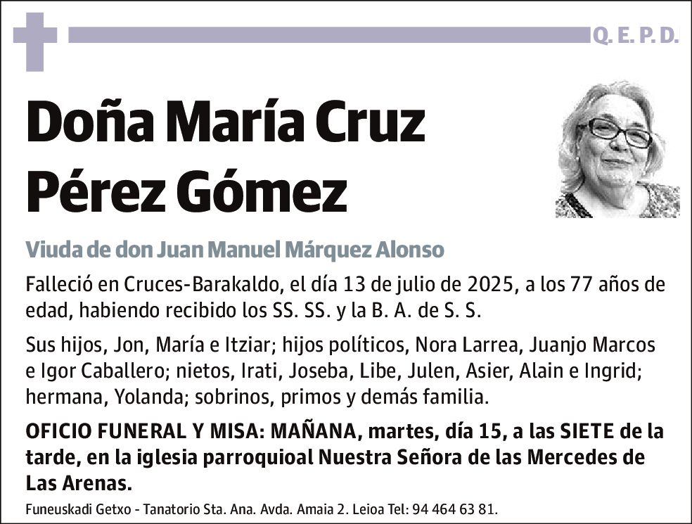 María Cruz Pérez Gómez