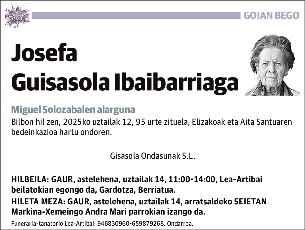Josefa Guisasola Ibaibarriaga