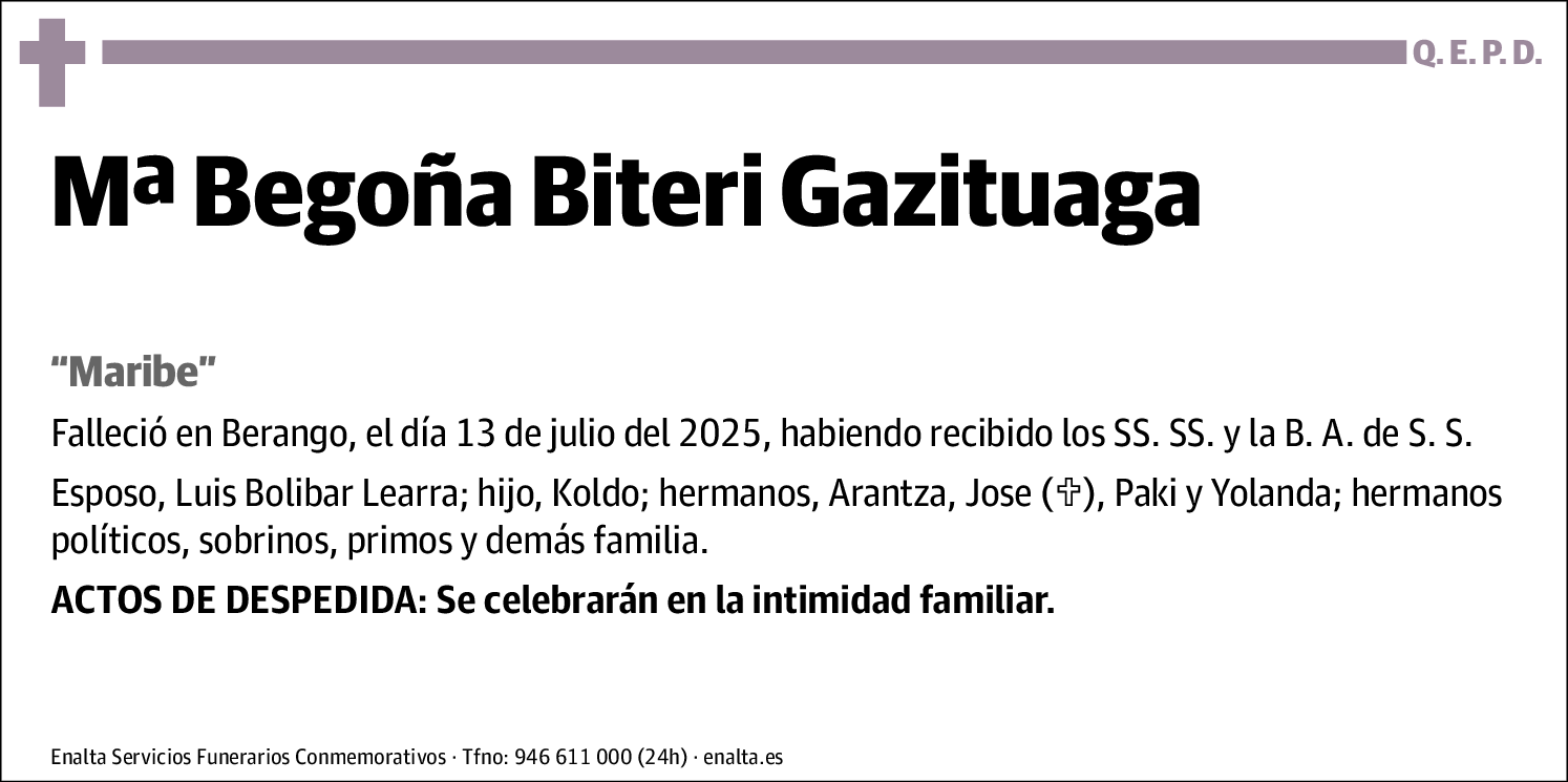 Mªbegoña Biteri Gazituaga