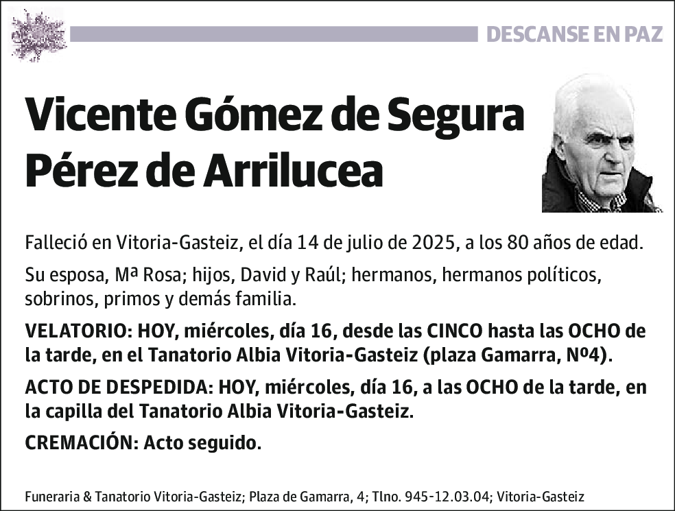 Vicente Gómez de Segura Pérez de Arrilucea