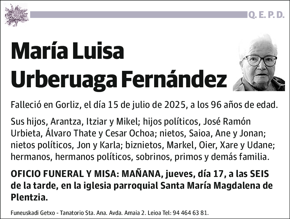 María Luisa Urberuaga Fernández
