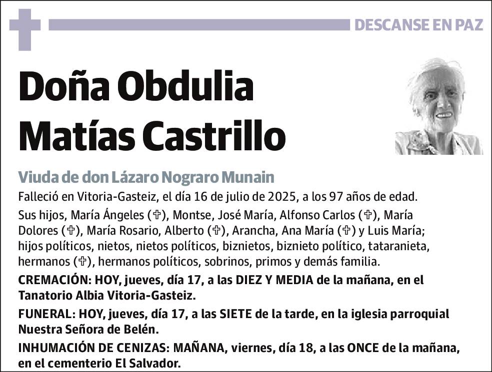 Obdulia Matías Castrillo