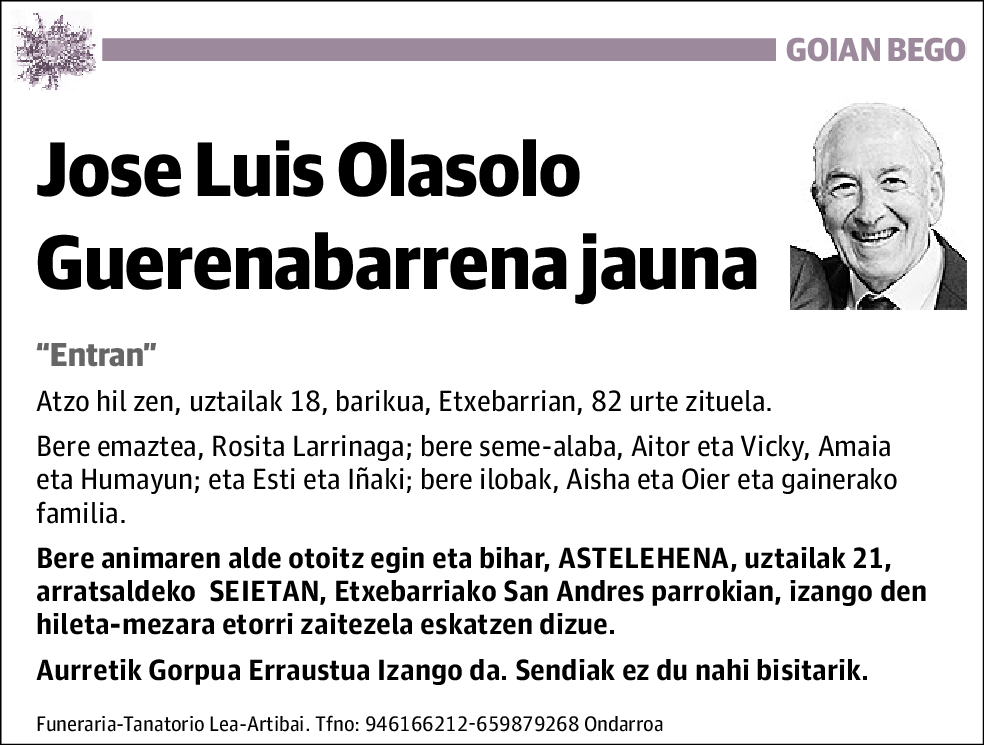 Jose Luis Olasolo Guerenabarrena