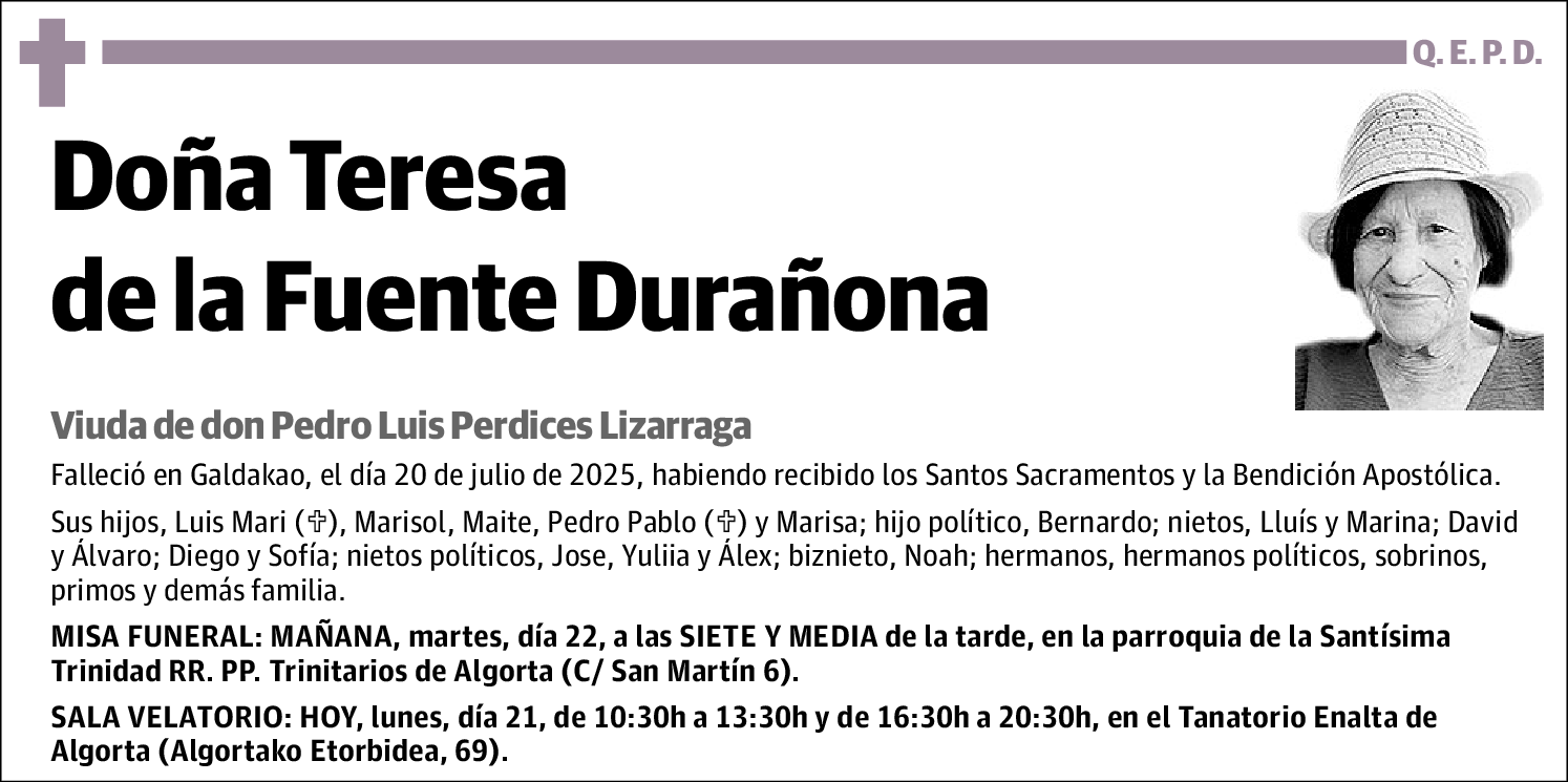 Teresa de la Fuente Durañona