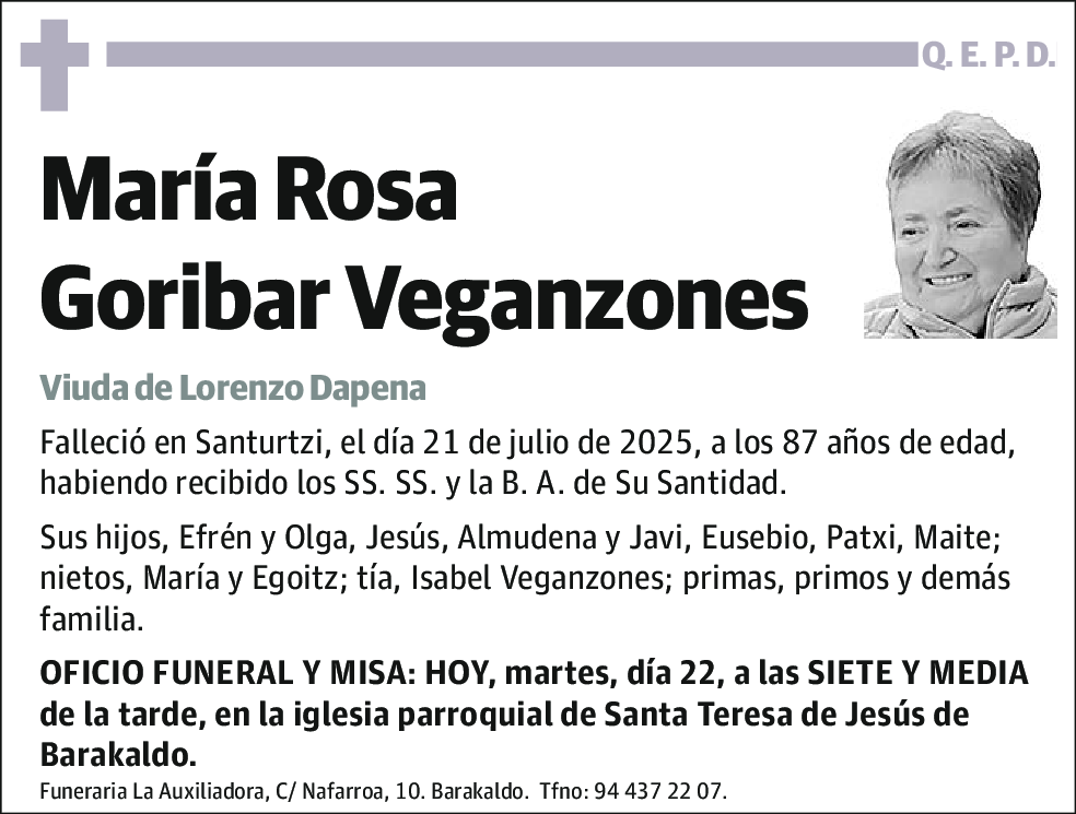 María Rosa Goribar Veganzones