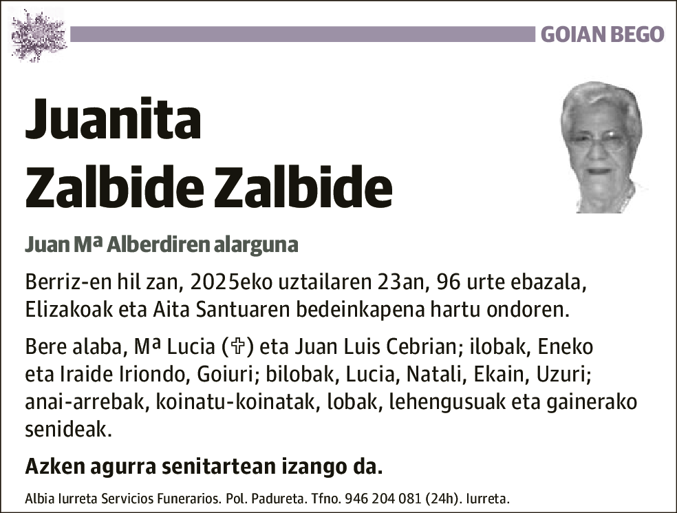Juanita Zalbide Zalbide