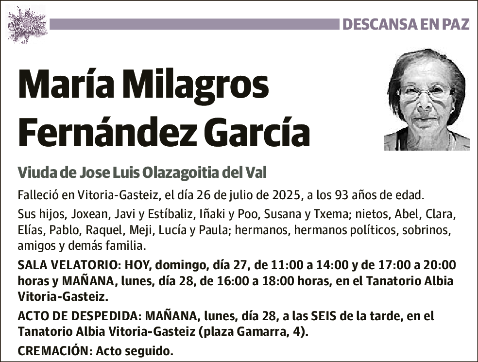 María Milagros Fernández García