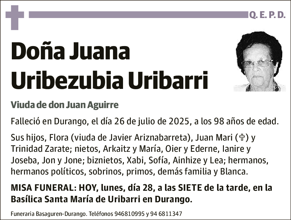 Juana Uribezubia Uribarri
