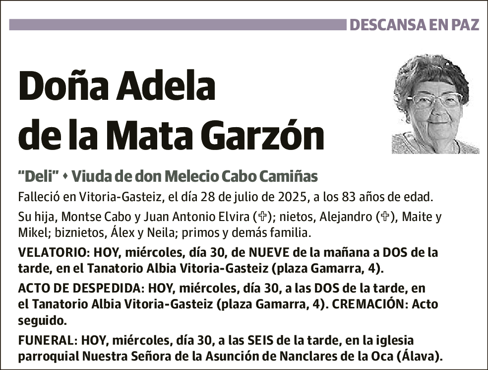 Adela de la Mata Garzón