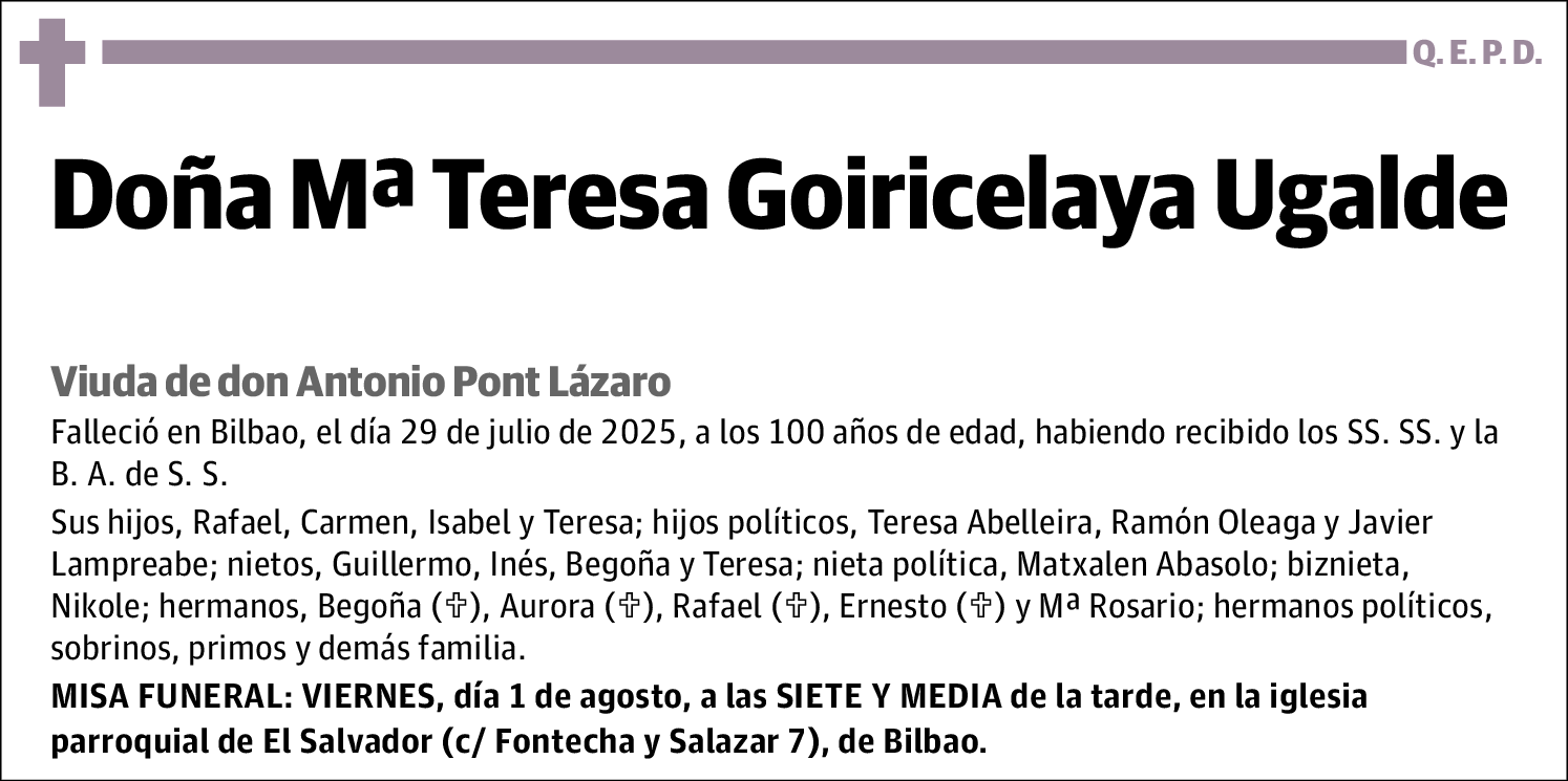 Mª Teresa Goiricelaya Ugalde