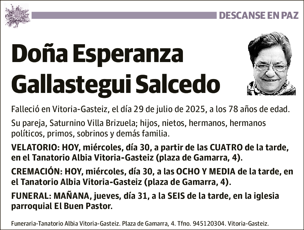 Esperanza Gallastegui Salcedo