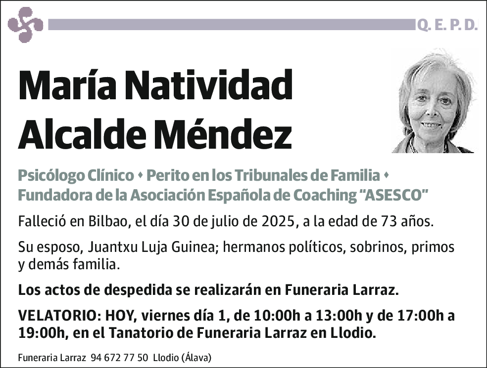 María Natividad Alcalde Méndez