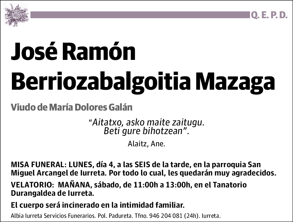 José Ramón Berriozabalgoitia Mazaga