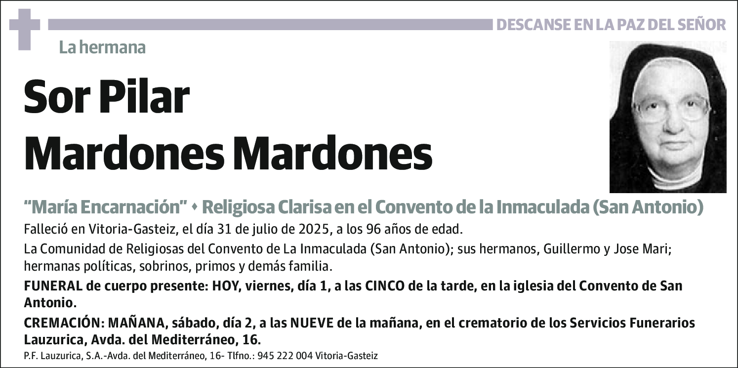 Sor Pilar Mardones Mardones
