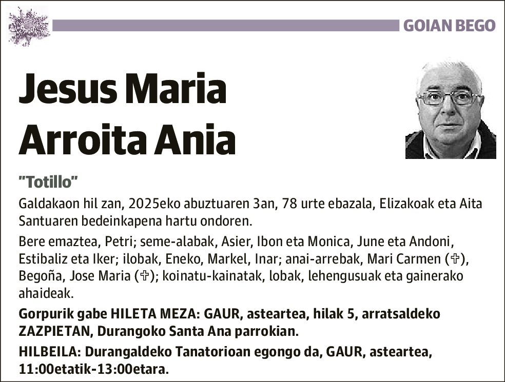 Jesus Maria Arroita Ania